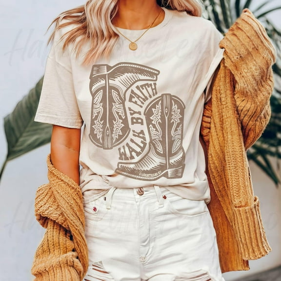 Trendy Christian Walk By Faith Shirt, Christian Bible Verse T Shirt, Love Like Christ, Religious Gift, Christ Crewneck, Vintage Western Tee