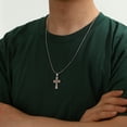 thumbnail image 3 of Jewmon Wood Inlay Stainless Steel Cross Pendant Necklace for Mens and Women Couples Necklace Fathers Day Gifts Idea, 3 of 10