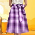 thumbnail image 2 of TTUHYWXI Womens A Line Midi Skirt Pleated Striped Color Block Elastic Waist Tiered Summer Casual Trendy Dressy Long Skirts (Dark Purple, L), 2 of 4