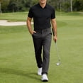 thumbnail image 2 of Uwinwear Men's Golf Pants Stretch Work Dress Comfy Pants Lightweight Quick Dry Long Pants Casual Trousers with Pockets,Black,L, 2 of 5