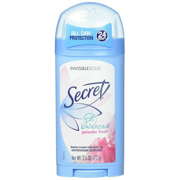 Secret Invisible Solid Antiperspirant Deodorant Powder Fresh, 2.6oz, -