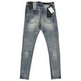 thumbnail image 3 of Embellish NYC Men's Rip & Repair Patchwork Distressed Skinny Fit Denim Jeans (30, Blue Stonewash), 3 of 3