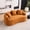 Orange, variant on Demi Bonn 65" Compact Curved Loveseat Sofa with Chenille Fabric, Full Compression Sponge for Small Spaces, Supports up to 300 lbs, No Assembly Needed, White