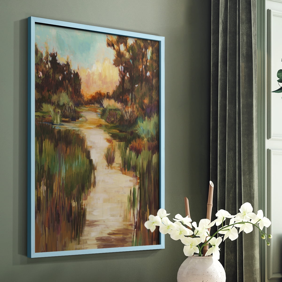 Well Worn Path Framed Print in Blue Solid Wood 11 x 14 Framed Print