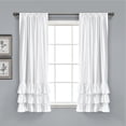 thumbnail image 1 of Lush Decor, White Allison Ruffle Curtains Window Panel Set for Living, Dining Room, Bedroom (Pair), 63" x 40", 63" L, 1 of 6