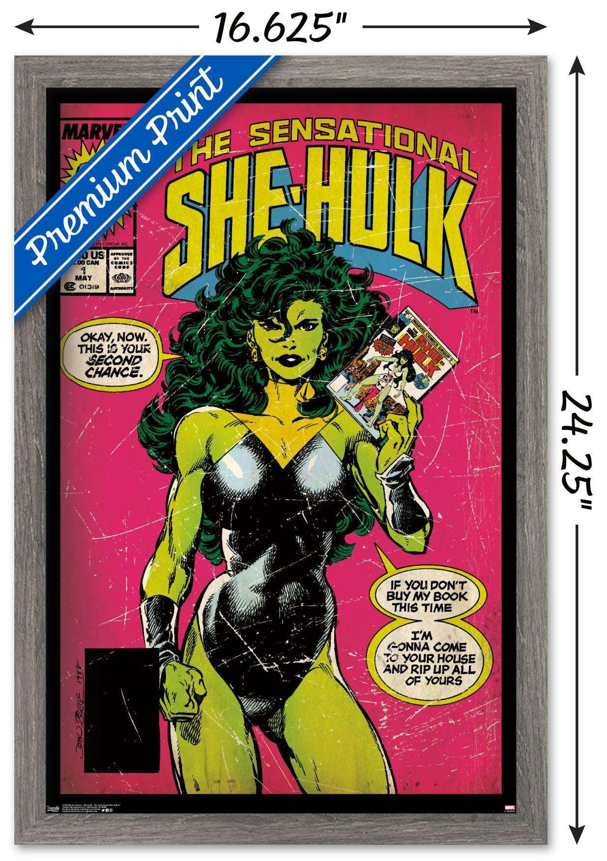 Marvel Comics - She-Hulk - The Sensational She-Hulk #1 Wall Poster, 14.725" x 22.375", Framed