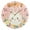 Gold, variant on Cartoon Rabbit Face Florals Easter Round Wall Clock Silent Analog Battery Operated Gold Pointer Home Decor 9.84" Diameter