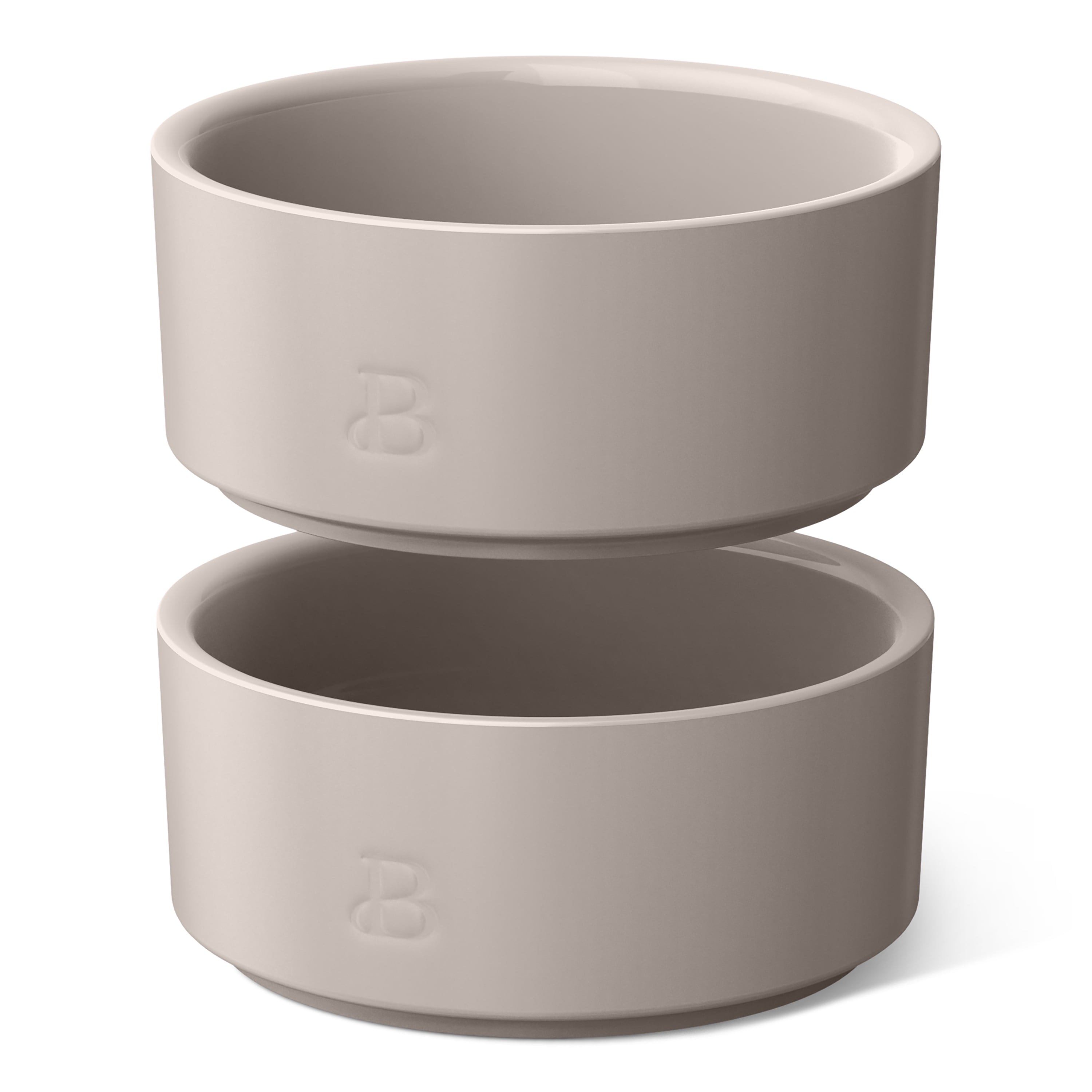 Beautiful 2-Piece Stoneware Ramekin Set, Porcini Taupe by Drew Barrymore