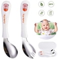 thumbnail image 1 of Children'S Cutlery Set, Baby Spoon Fork Baby Dinnerware Set Curved Handle Training Spoon Forks for Baby Kids, 1 of 8