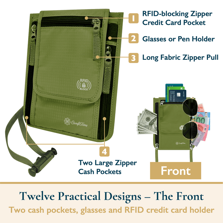 ComfiTime Passport Holder Neck Wallet, RFID Blocking Money