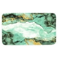 thumbnail image 2 of Teal Gold Marble Rugs Mats, Abstract Modern Colourful Ink Paint Veins Texture Crack Bathroom Mat, Flannel Kitchen Bedroom Floor Mat Decor Room, 19X31in, 2 of 4