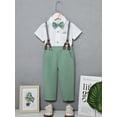 thumbnail image 4 of SANMIO Toddler Baby Boy Clothes Suit Gentleman Wedding Formal Dress Outfits,  Shirt with Bowtie + Suspender Pants 1-5 Years, 4 of 6