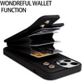 thumbnail image 2 of Wallet Case Compatible with iPhone 14 Pro Max with Card Holder [Built in 360 Rotation Ring Kickstand] PU Leather Shockproof Anti-Scratch Slim Protective Cover for Women-Black, 2 of 6