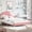Pink & Beige, variant on Memoryfield Twin Size Bed Frame with Round Boucle Headboard, Upholstered Arch-Shaped Design, Modern Wooden Slats Bed, No Box Spring Required, Easy Assembly, Pink