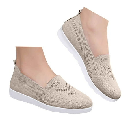 Mepaouo Women s Mesh Flats Shoes Breathable Casual Slip on Shoes Work Walking Flat Loafers Shoe