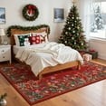 thumbnail image 4 of Wonnitar 8x10 Christmas Area Rug, Machine Washable Low-Pile Non-Slip Doormat, Holiday Rug for Entryway, Kitchen, Bedroom, Christmas Red, 4 of 12