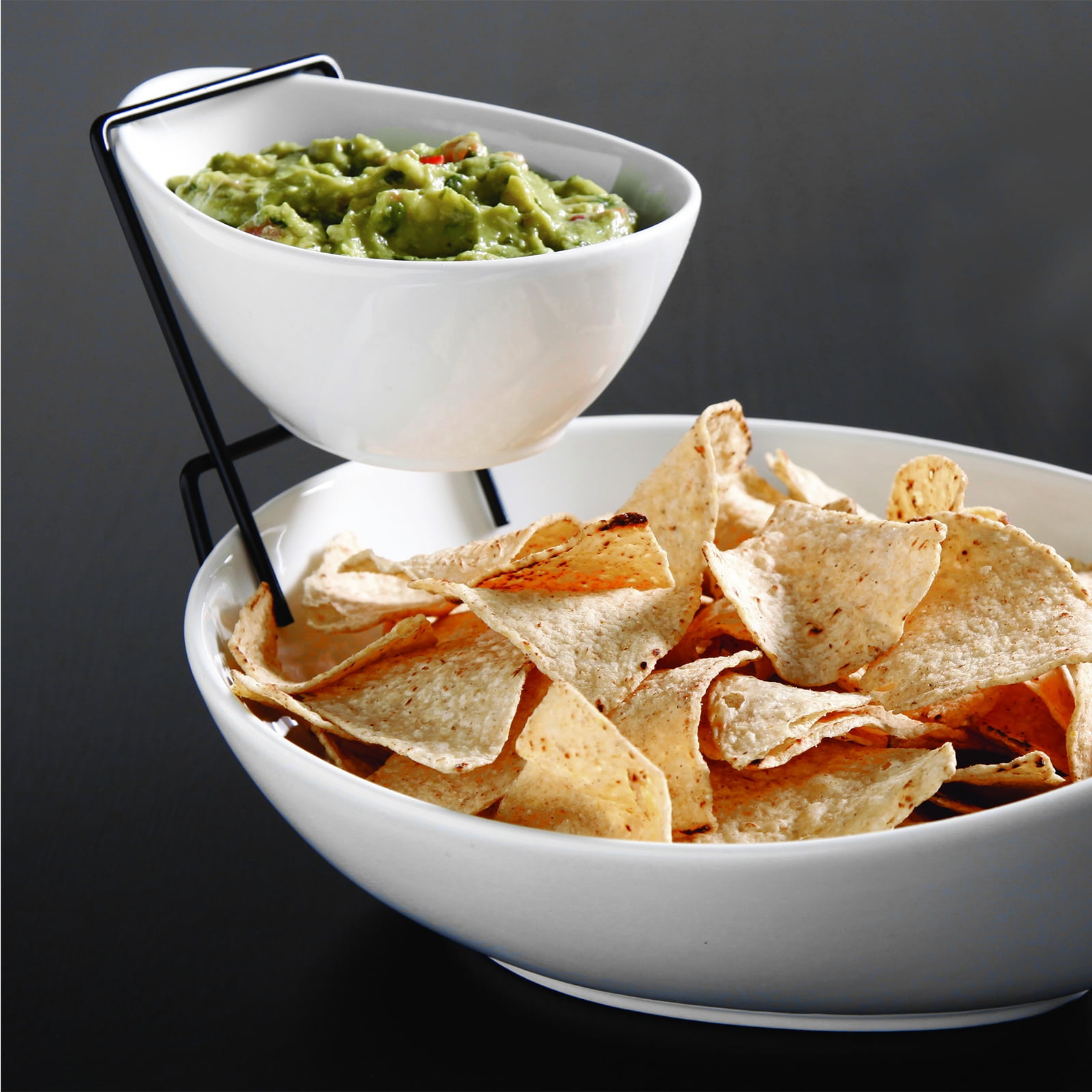 Gibson Elite Gracious Dining 2 Tier chip and Dip Server Set