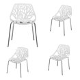thumbnail image 1 of Ktaxon 4 PCS Outdoor Chairs, Patio Stackable Chair for Garden Lounge Chair Seating, White, 1 of 8