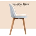 thumbnail image 6 of Set of 2 Armless Plastic Dining Chair Wood Legs for Dining Room Plastic Molded Seat, Gray, 6 of 15