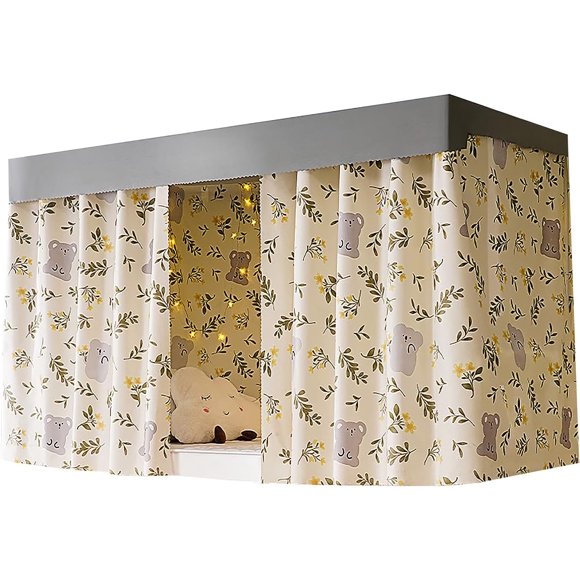Tente de Lit pour Dortoir Étudiant, Rideau de Lit, Tente de Couchage, Auvent Antipoussière, Rideaux à Déploiement pour Dortoir, 1,35 m X 2 m