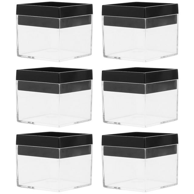 6Pcs Mineral Specimen Box Transparent Display Box Plastic Specimen Box Mineral Stones Display Box