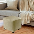 thumbnail image 1 of Dustproof Footrest Foot Stool Slipcover with Elastic Bottom Ottoman Cover Taupe, 1 of 8
