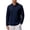 Navy, variant on CQONEPT Mens Long Sleeve Textured Shirts Button Up Collared Pullover Fall Casual Business Golf T Shirts Vintage Loose Fit Tops Black M