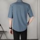 thumbnail image 4 of Camisa de Manga Corta de los Hombres con Botón, Raya Casual de Verano, Camisa de Cuello de Bolsillo Delgado, 4 of 7