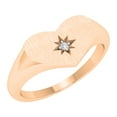 thumbnail image 1 of Dazzlingrock Collection Round Accent White Diamond Solitaire Heart Youth Promise Ring for Women in 18K Rose Gold, Size 8, 1 of 6