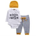 thumbnail image 1 of 3Pcs Bébé Garçon Tops T-Shirt + Pantalons + Bonnet Chapeau Ensemble Vêtements, 1 of 1