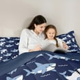 thumbnail image 4 of Castle Fairy Cartoon Shark Twin Bedding Sets 7-Piece for Boys Girls,Cute Sea Animal Bedding Comforter Set Microfiber,Kawaii Ocean Wildlife Breathable Sheet Sets,Ultra Soft Home Decor,Reversible, 4 of 8