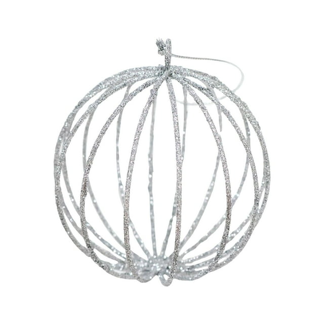 Adorno colgante para árbol de Navidad, decoración navideña, purpurina decorativa, fiesta Bola de plata