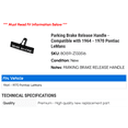 thumbnail image 2 of Parking Brake Release Handle - Compatible with 1964 - 1970 Pontiac LeMans 1965 1966 1967 1968 1969, 2 of 2