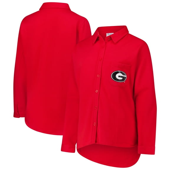 Women's Fanatics Red Georgia Bulldogs Plus Size Button-Up Shacket