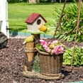 thumbnail image 5 of Sunnydaze Bird House 11.5" x 7.5" x 17.25" Polyresin Outdoor Planter with Solar Lighted Birds, 5 of 10