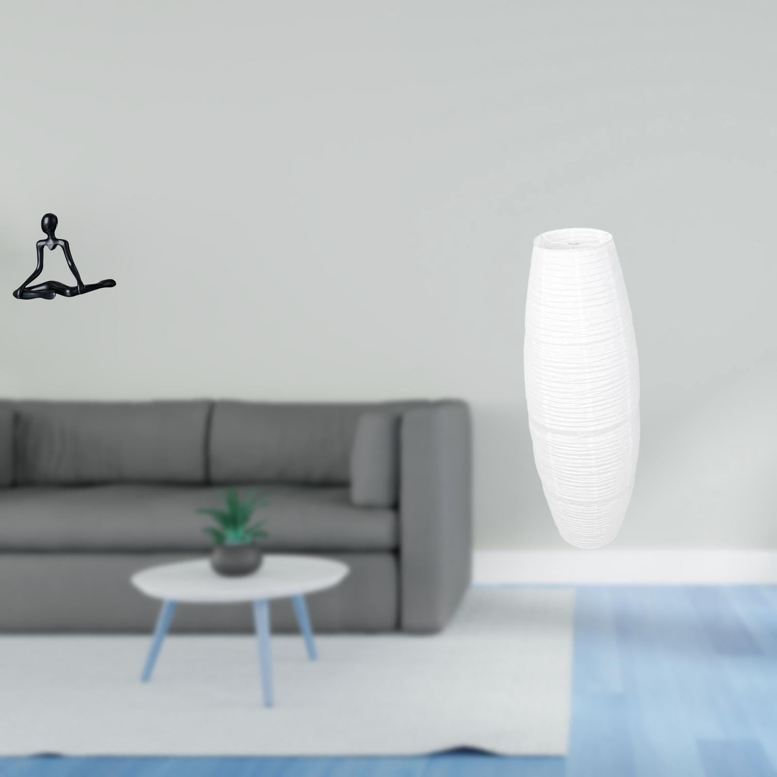 Thinker Sculpture Figurine Floor Lamp Paper Shade Modern Decor for Office Living Room Bedroom Entrance