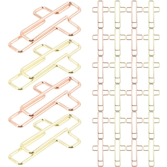 MLINS 300 Pcs Cross Paper Clips Multi-use Paper Clips Metal Paper Clips Creative Shaped Paper Clips for Office