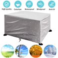 thumbnail image 2 of Funda para muebles de jardín, funda para muebles de jardín de tela Oxford impermeable 210D, protección anti-UV, impermeable, resistente al viento, a la lluvia, funda rectangular para muebles de mesa y sofá(Plata) Sailing  Electrónica, 2 of 5
