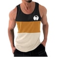 thumbnail image 1 of Chemises pour Hommes, Mode Décontractée Patchwork Imprimé Chandail Col Rond Débardeurs de Sport, 1 of 3