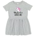 thumbnail image 3 of Inktastic My Auntie Loves Me Unicorn Girls Toddler Dress, 3 of 5