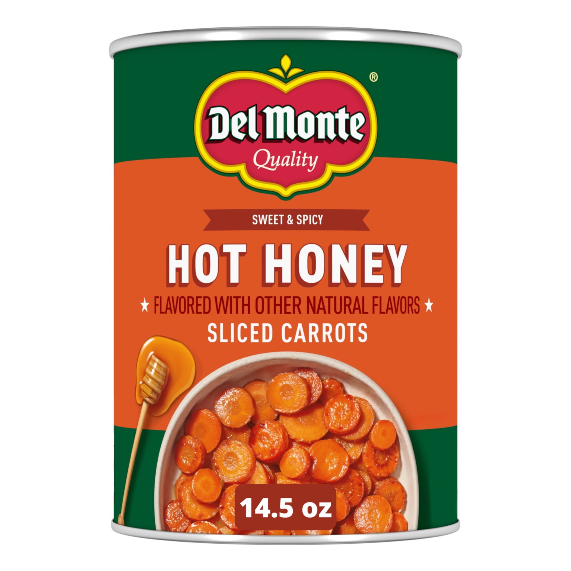 Del Monte Hot Honey Flavored Sliced Carrots, Canned Vegetables, 14.5 oz. Can