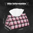 thumbnail image 5 of Rocae Pink Heart Plaid Print Long Tissue Box Lid Durable Leather Tissue Box Lid Can Be Used as Modern Home Decoration, 5 of 9
