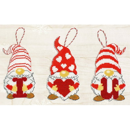 UPC: 4840746069642 | Gnomes of Valentine s Day JK031L Counted Cross-Stitch Kit