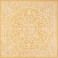 thumbnail image 3 of JONATHAN Y SANTA MONICA 5' Square Area Rug, Malta Bohemian Medallion Textured Weave - Yellow/Cream, SMB104G-5SQ, 3 of 7