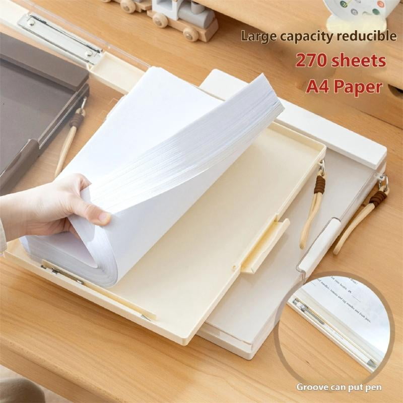 CEORPER Double Layer ABS Document with Clipboard Portable File Organiser Storage Box