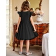 thumbnail image 4 of Oudiya Toddler Girls Tutu Black Dress Fluffy Ruffle Sleeve Dresses Summer Casual Tulle Party Sundress for Kids 3T-4T, 4 of 8