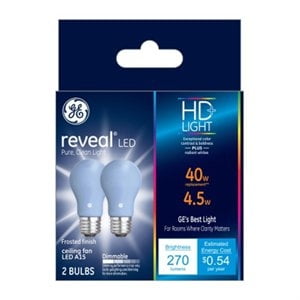 LED Ceiling Fan Light Bulbs, A15, Pure White Frosted, 270 Lumens, 4.5-Watts, 2-Pk. -31885