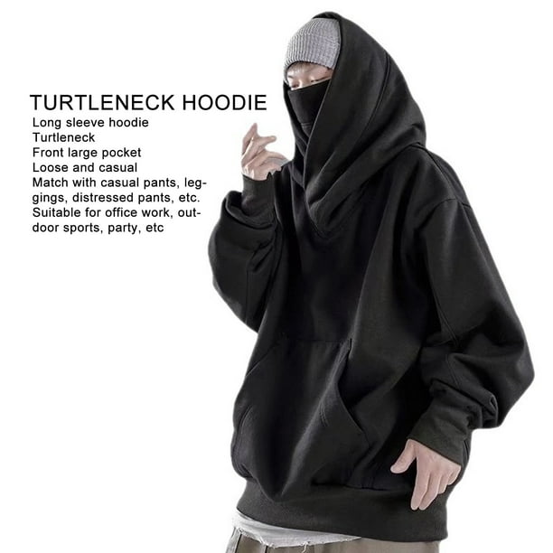 Sudadera Con Capucha Y Cuello Alto Sudadera Con Capucha De Manga Larga Para Hombre