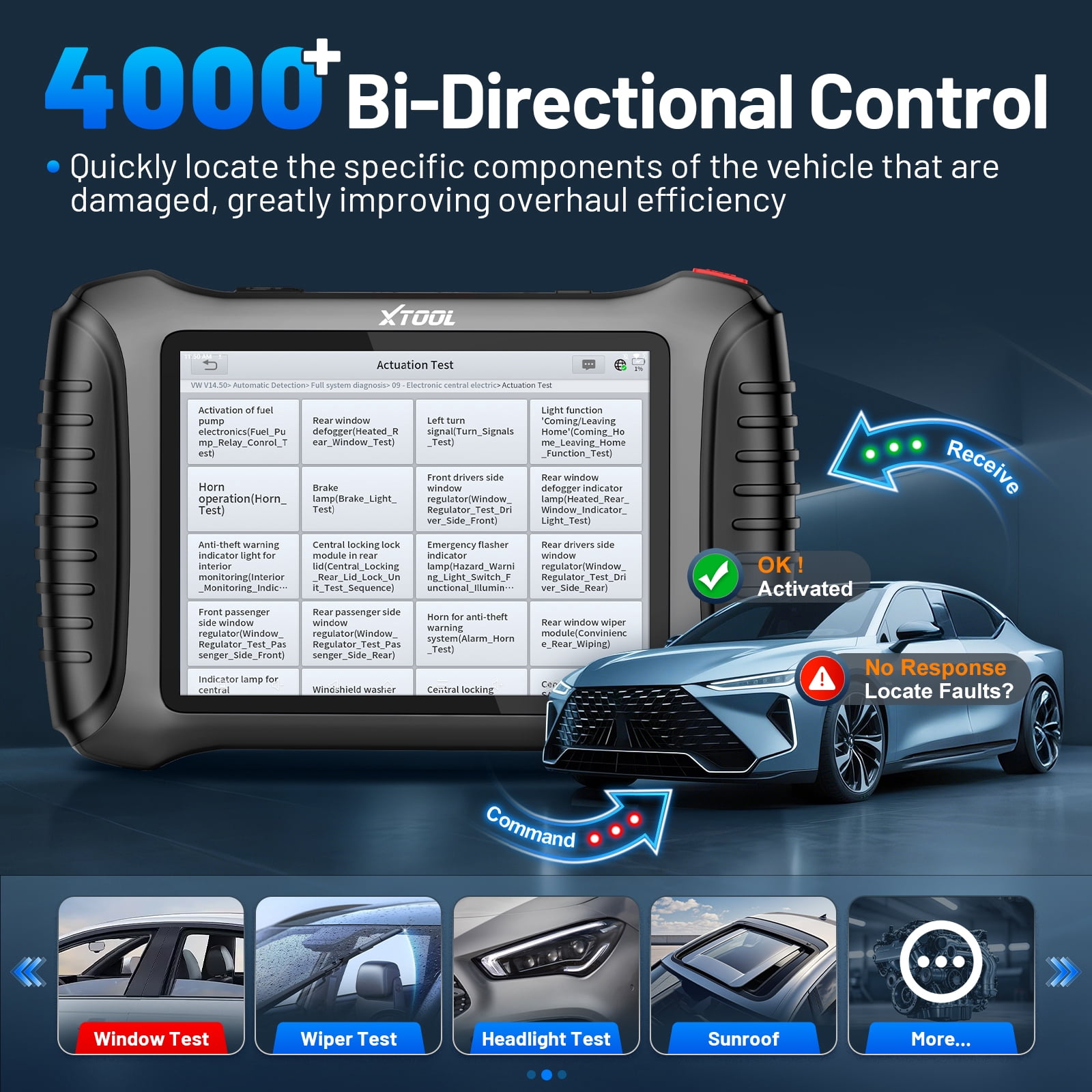 XTOOL IP900 Bidirectional Scan Tool 2026 AI-Assisted OBD2 Scanner Diagnostic Tool with ECU Cod-ing 41+ Services, FCA, 3-year Free Update