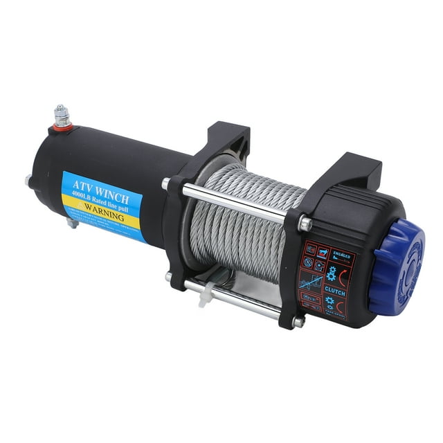Cabrestante eléctrico de acero inoxidable 4000LB 12V con control remoto inalámbrico para vehículos todoterreno ATV UTV